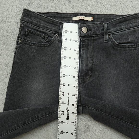 Levi's 712 Jeans Women's Size 29 Gray Mid-Rise Slim Straight Denim 29" Inseam - Picture 8 of 16